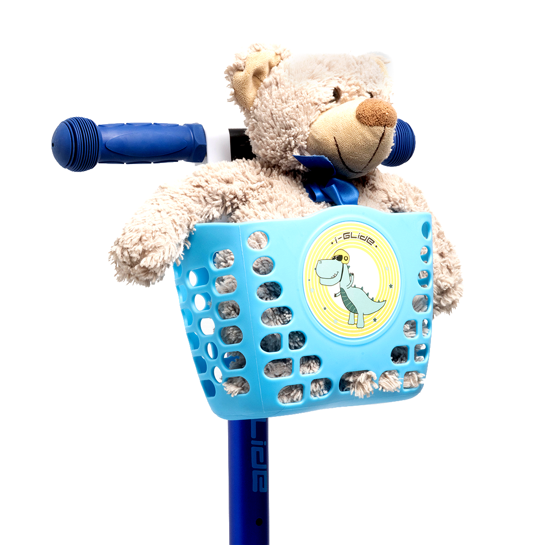 I-GLIDE Handlebar Basket - Blue Dinosaur