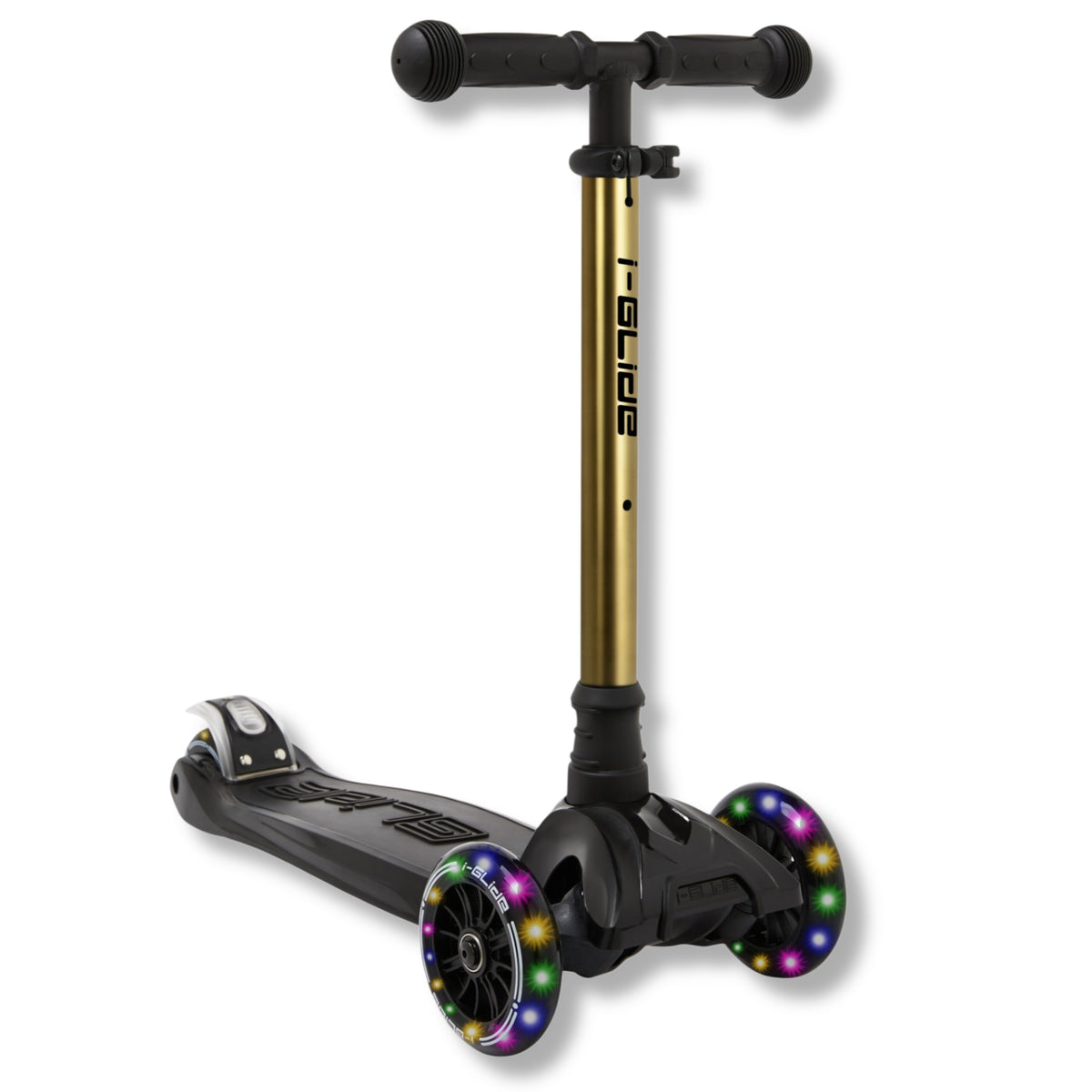 i-GLIDE 3 Wheel Kids Scooter - Black with Gold Bar