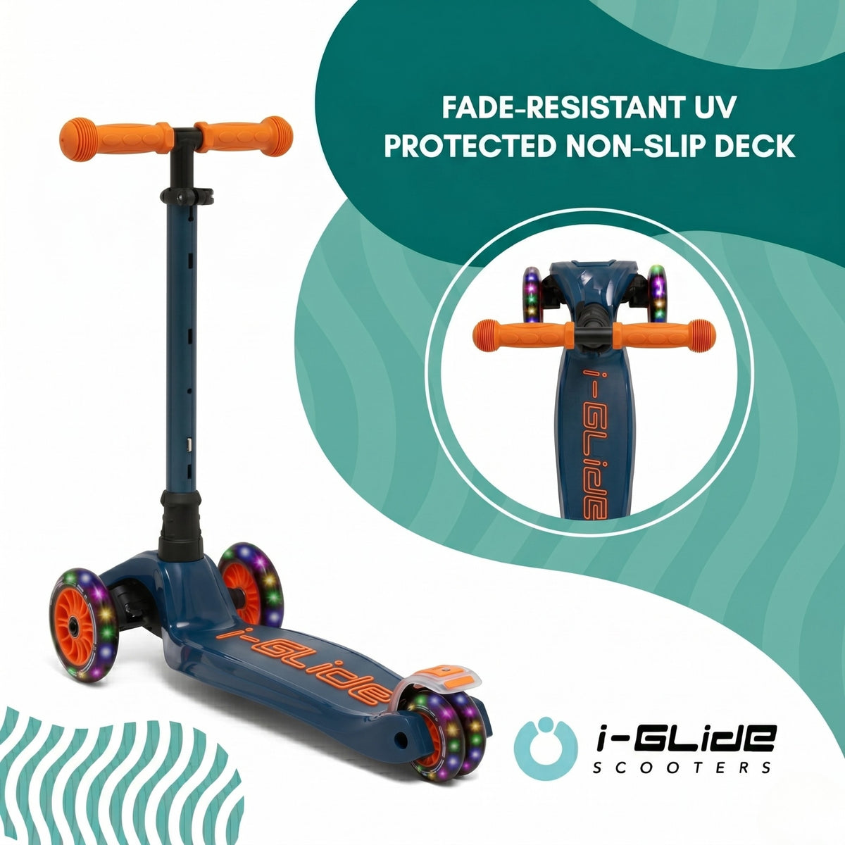 i-GLIDE 3 Wheel Kids Scooter - Blue/Orange