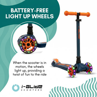i-GLIDE 3 Wheel Kids Scooter - Blue/Orange