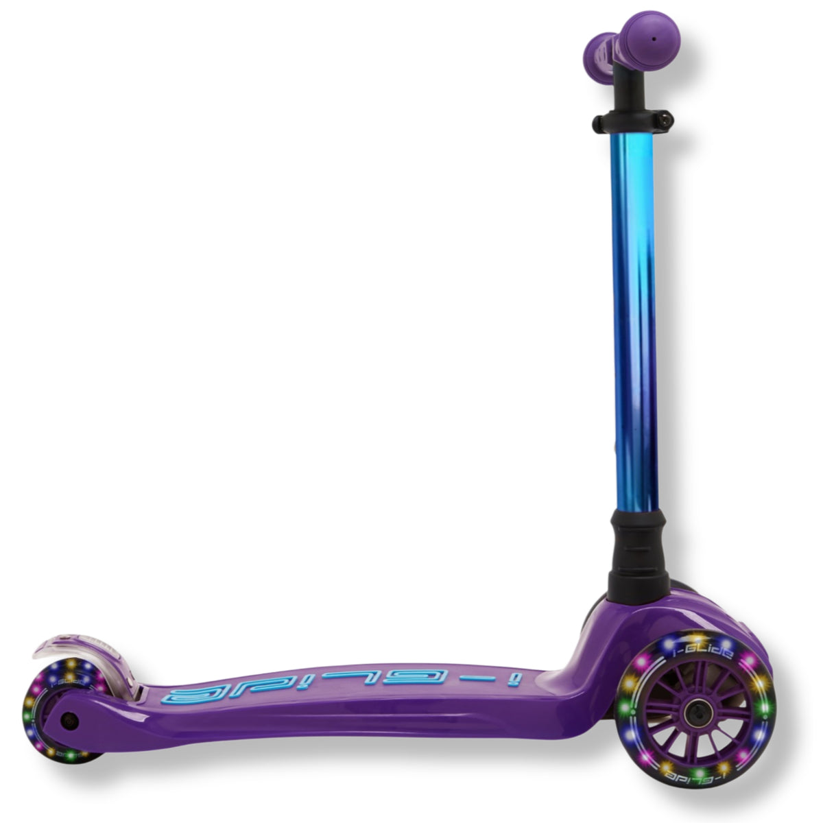 i-GLIDE 3 Wheel Kids Scooter - Purple/Blue with Neo-chrome Bar