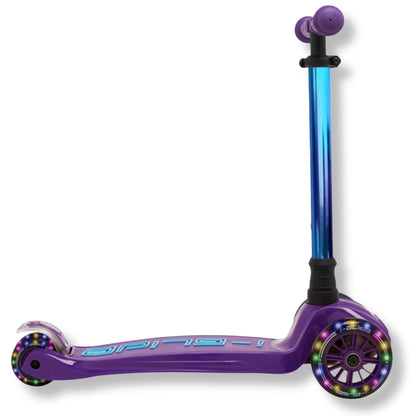 i-GLIDE 3 Wheel Kids Scooter - Purple/Blue with Neo-chrome Bar