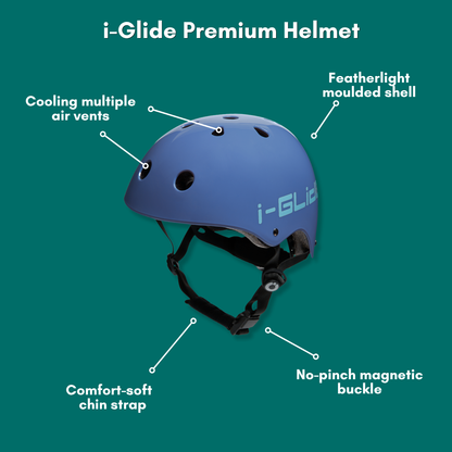 i-Glide Premium Kids Helmet - Blue